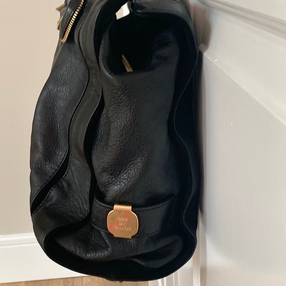 SEE BY CHLOE - Black Leather & Suede Handbag - Picture 3 of 7